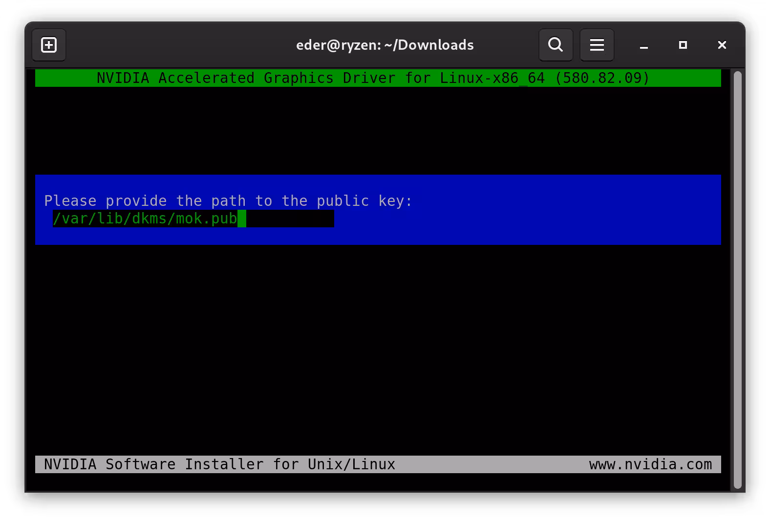 Seleção da chave pública