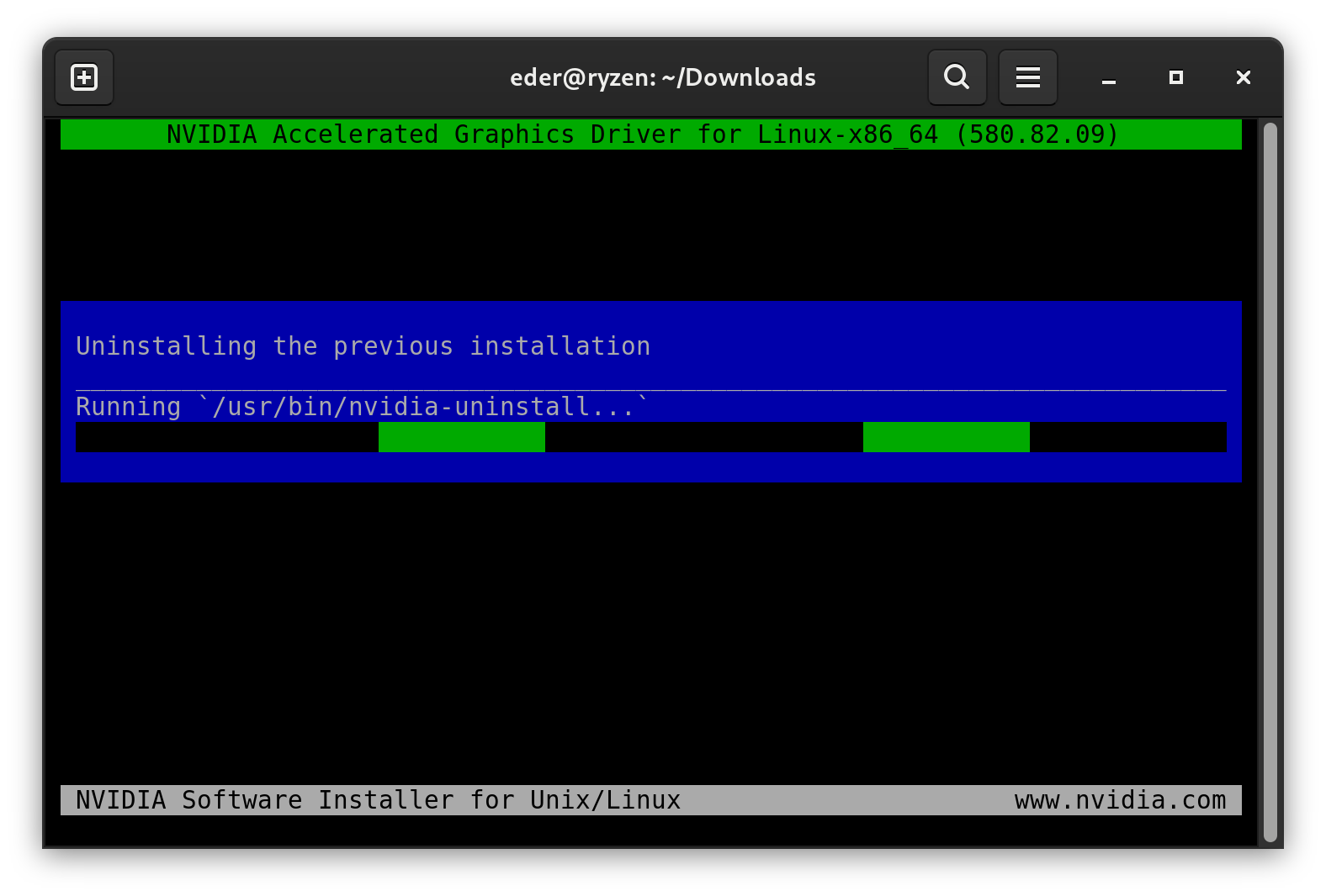 Desinstalação do driver antigo